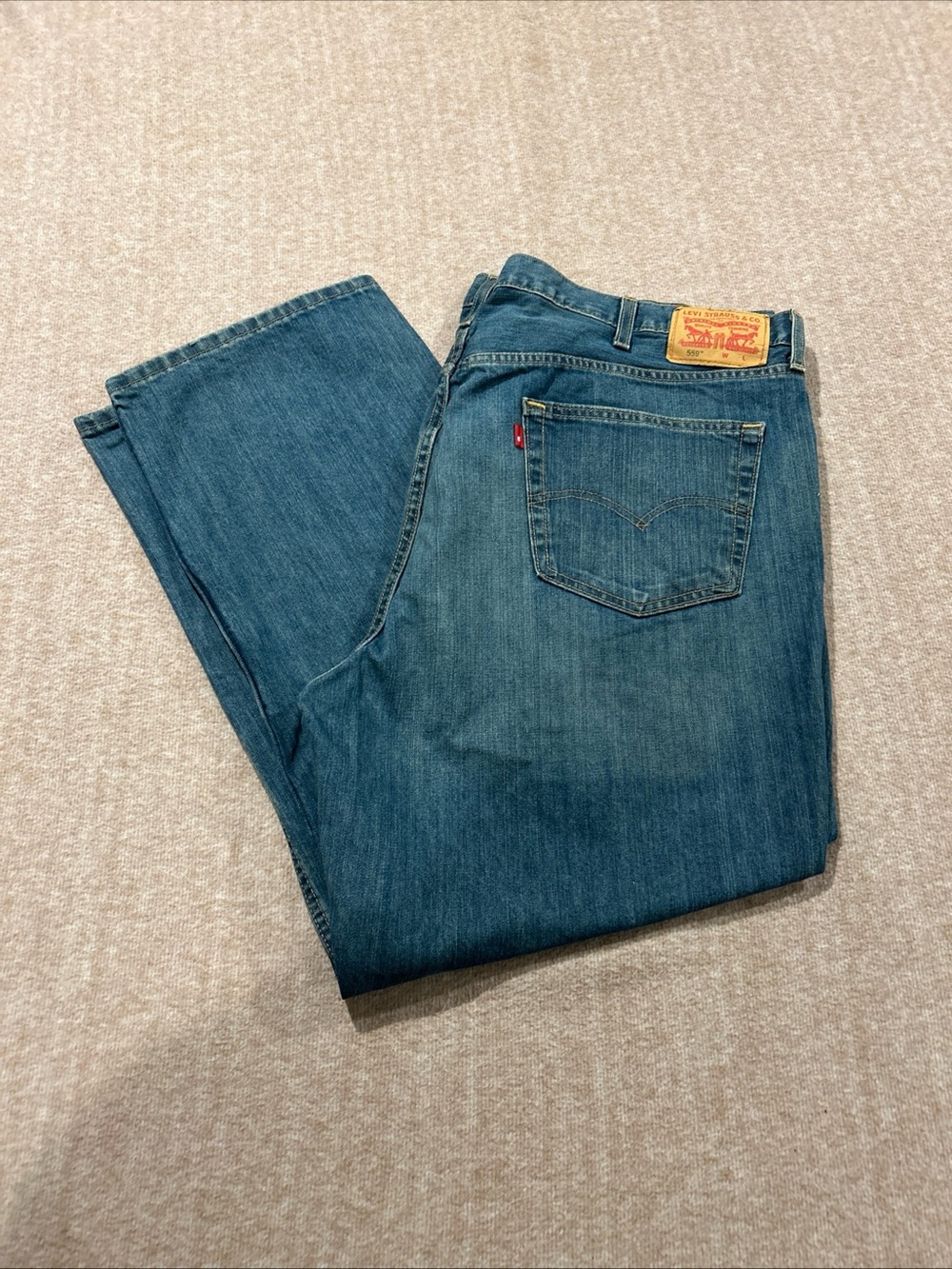 Levi's Men's Straight Leg Blue Denim Jeans 46x30